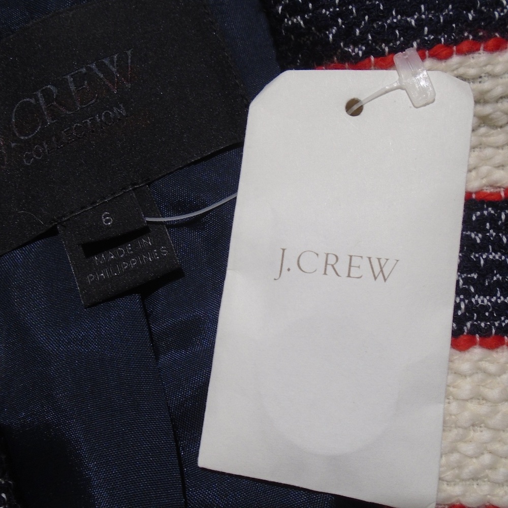 J CREW NWT Cotton-Blend 'Legion' Striped Jacke/Blazer - Picture 9 of 9